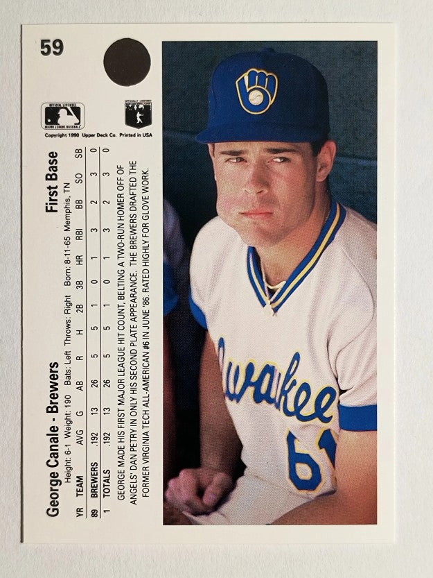 1990 Upper Deck #59 George Canale RC