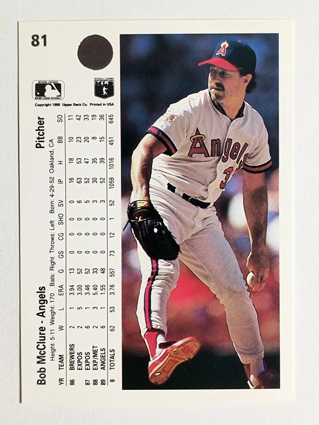 1990 Upper Deck #81 Bob McClure