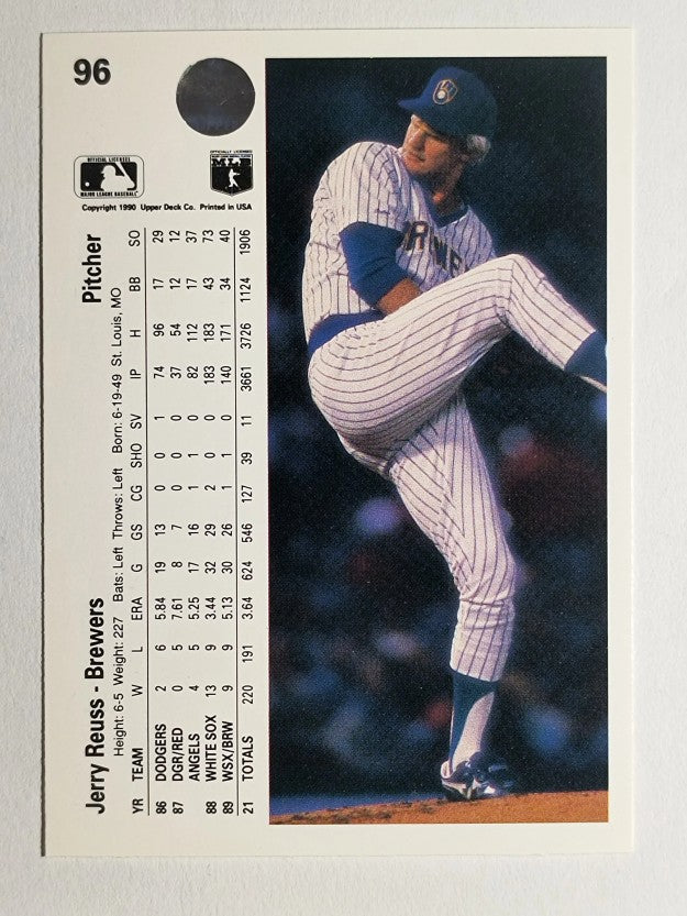 1990 Upper Deck #96 Jerry Reuss