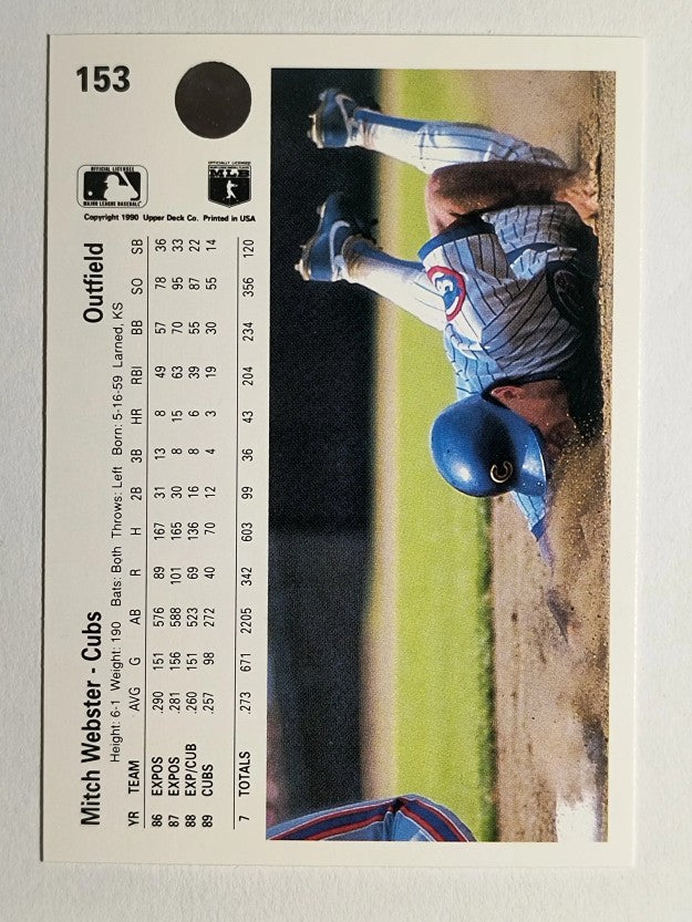 1990 Upper Deck #153 Mitch Webster
