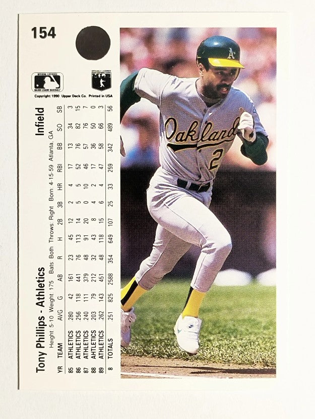 1990 Upper Deck #154 Tony Phillips
