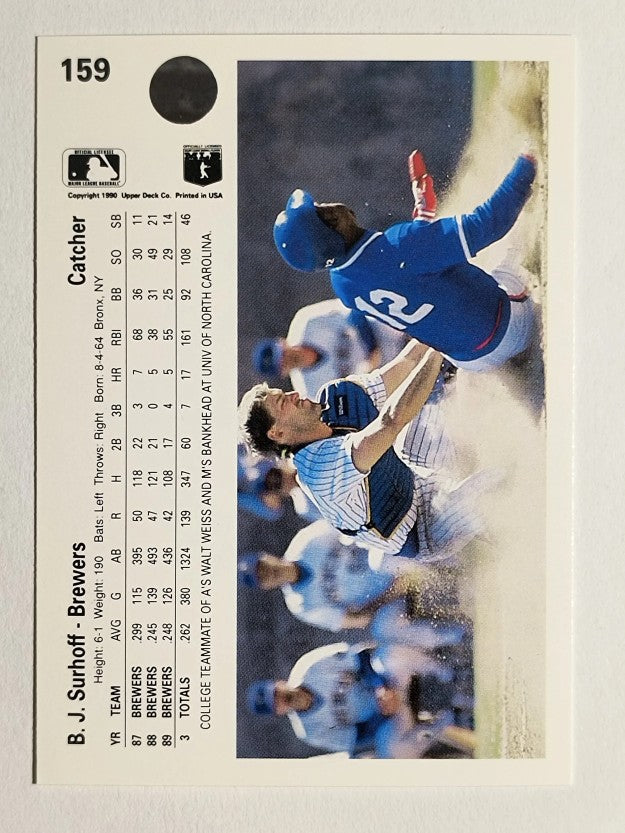 1990 Upper Deck #159 B.J. Surhoff