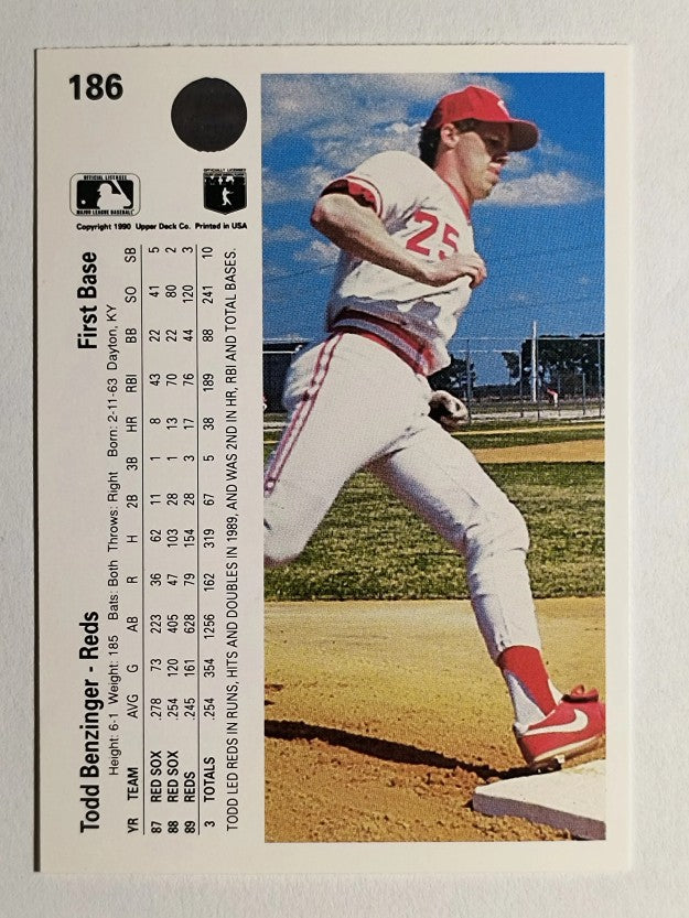 1990 Upper Deck #186 Todd Benzinger