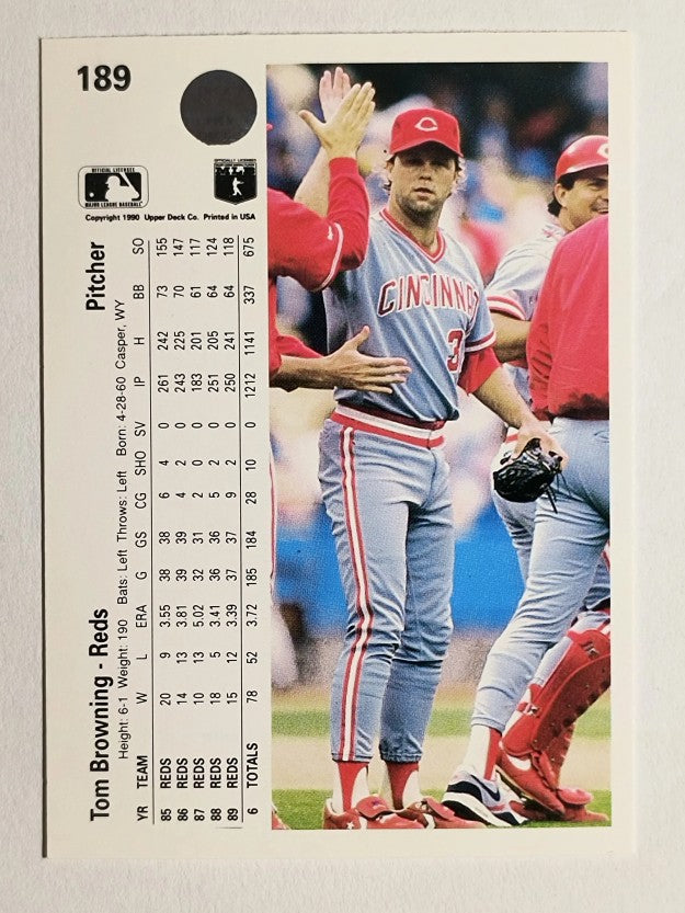 1990 Upper Deck #189 Tom Browning