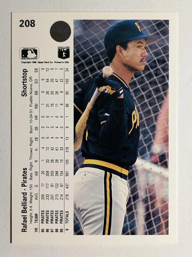 1990 Upper Deck #208 Rafael Belliard