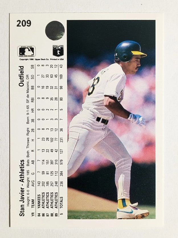 1990 Upper Deck #209 Stan Javier