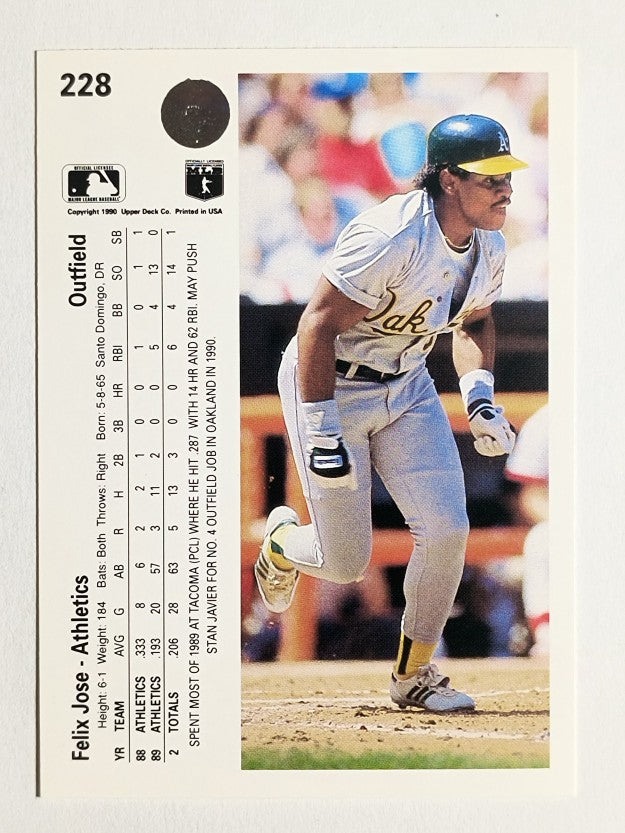 1990 Upper Deck #228 Felix Jose
