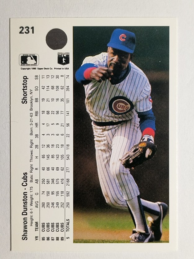 1990 Upper Deck #231 Shawon Dunston