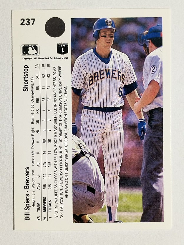 1990 Upper Deck #237 Bill Spiers