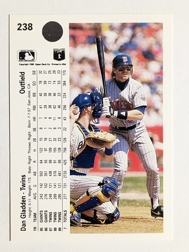 1990 Upper Deck #238 Dan Gladden