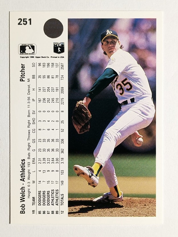 1990 Upper Deck #251 Bob Welch