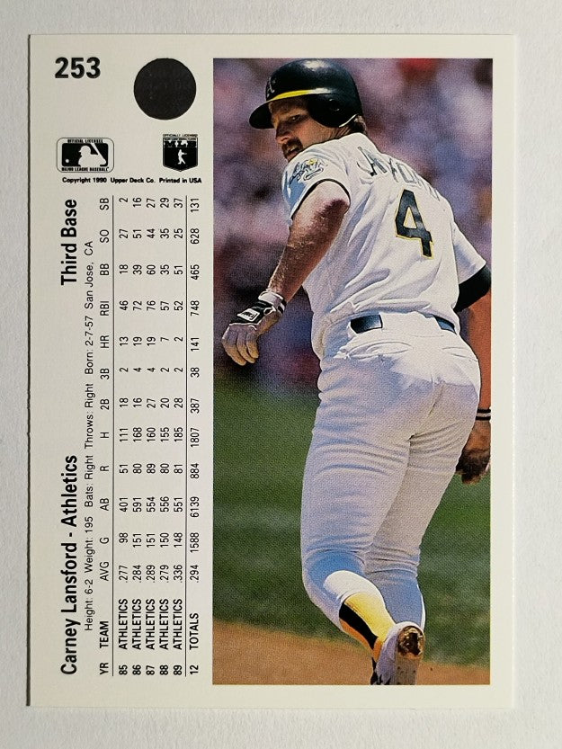 1990 Upper Deck #253 Carney Lansford