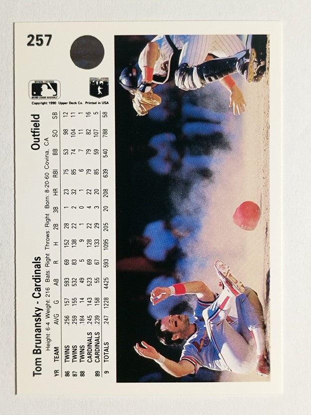 1990 Upper Deck #257 Tom Brunansky
