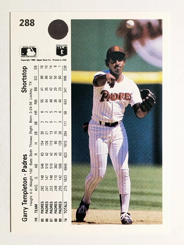 1990 Upper Deck #288 Garry Templeton