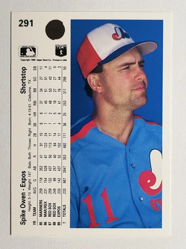 1990 Upper Deck #291 Spike Owen