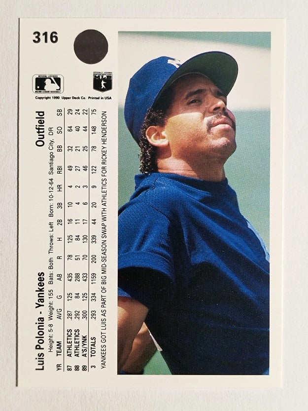 1990 Upper Deck #316 Luis Polonia