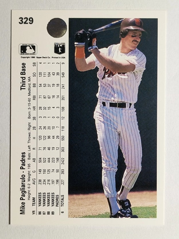 1990 Upper Deck #329 Mike Pagliarulo