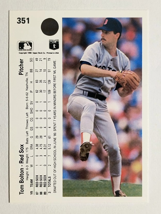 1990 Upper Deck #351 Tom Bolton