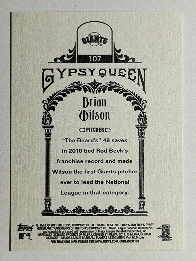 2011 Topps Gypsy Queen #107 Brian Wilson