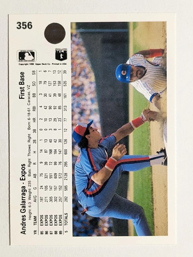 1990 Upper Deck #356 Andres Galarraga