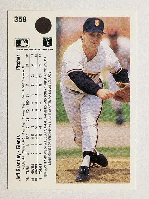 1990 Upper Deck #358 Jeff Brantley