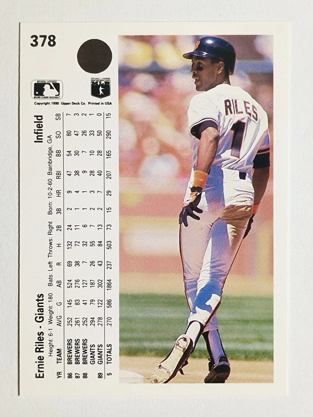 1990 Upper Deck #378 Ernie Riles