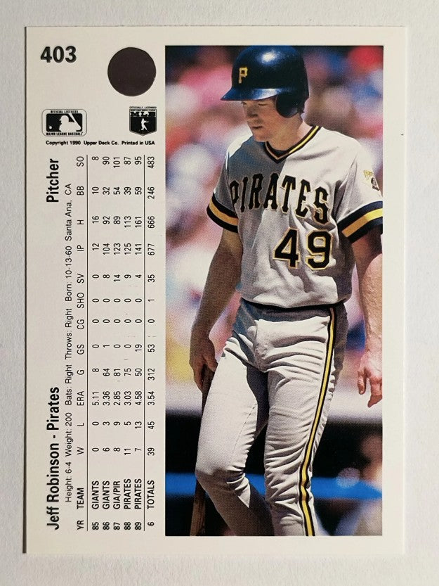 1990 Upper Deck #403 Jeff D. Robinson
