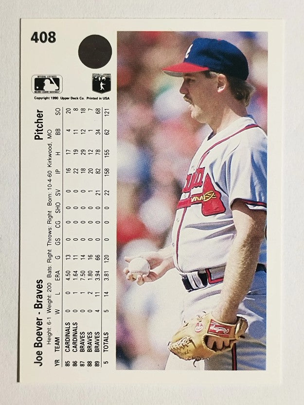 1990 Upper Deck #408 Joe Boever