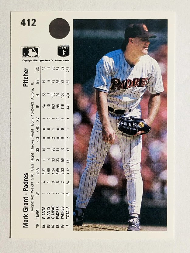 1990 Upper Deck #412 Mark Grant