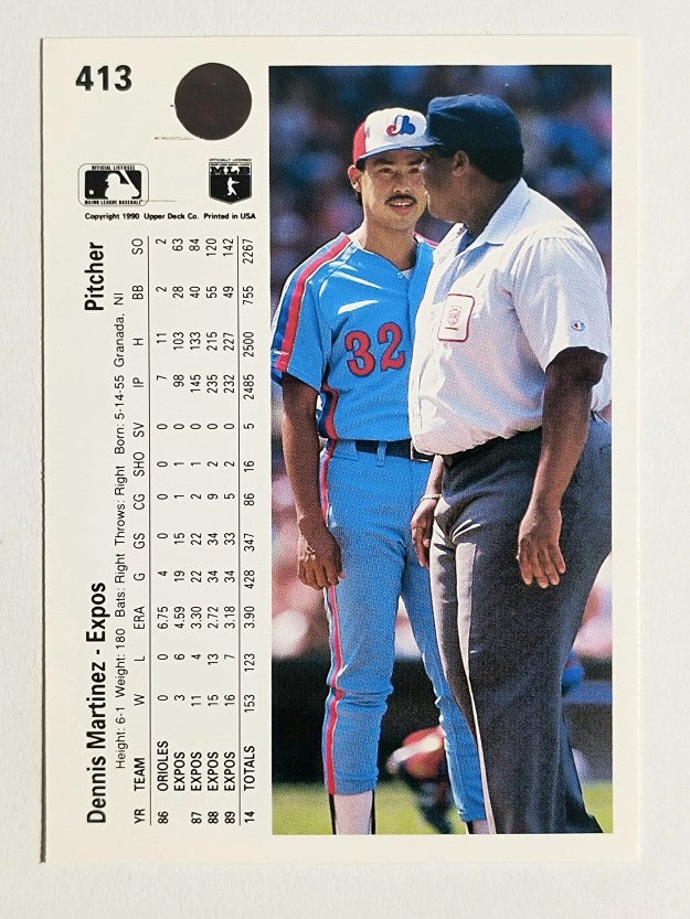 1990 Upper Deck #413 Dennis Martinez
