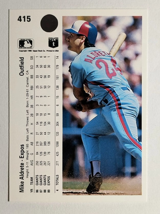 1990 Upper Deck #415 Mike Aldrete