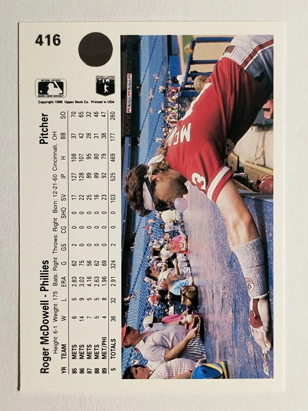 1990 Upper Deck #416 Roger McDowell