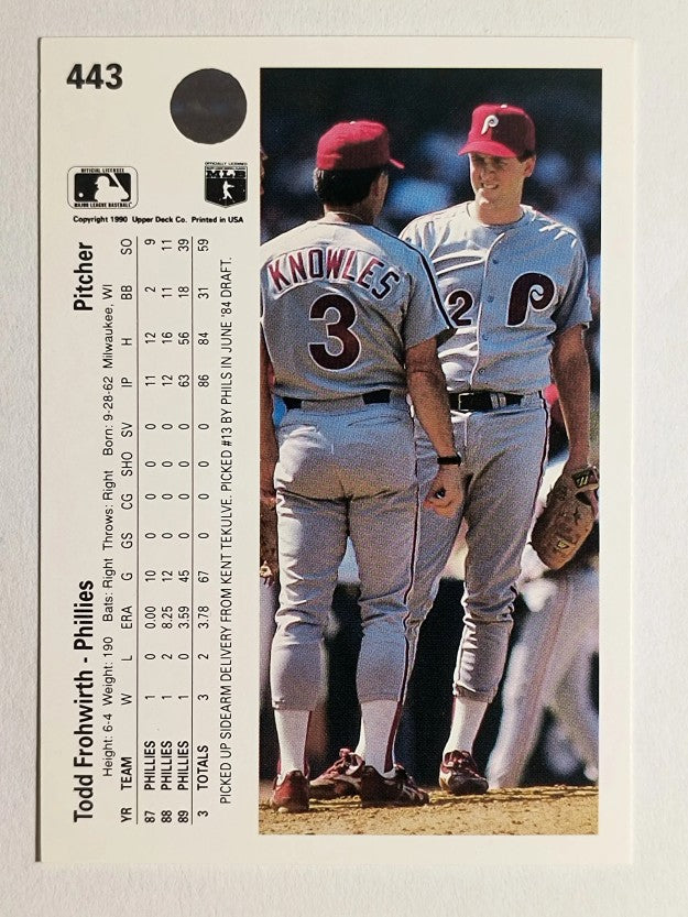 1990 Upper Deck #443 Todd Frohwirth