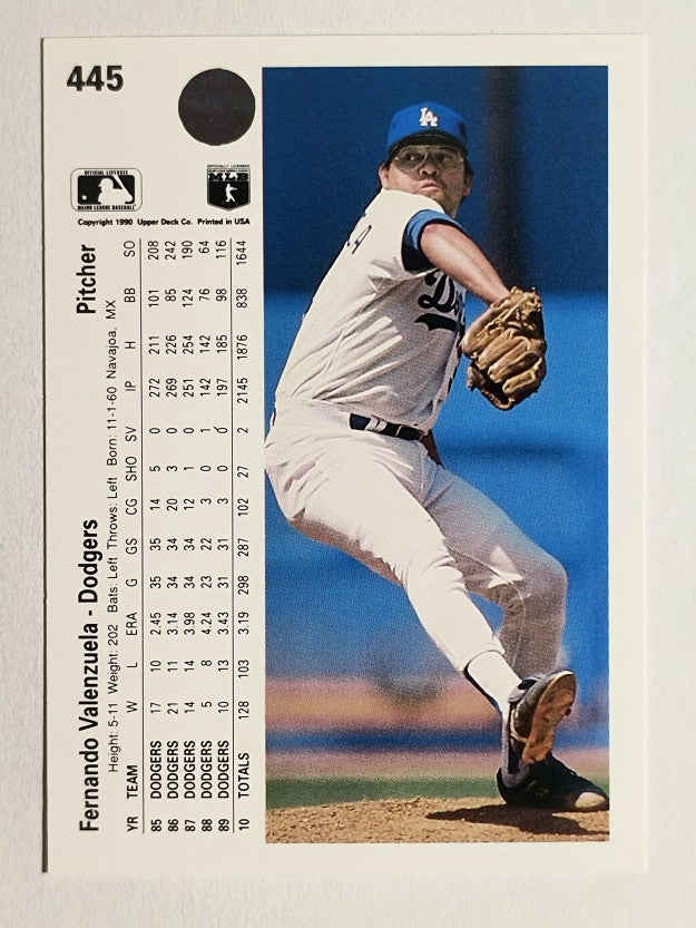 1990 Upper Deck #445 Fernando Valenzuela