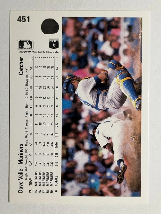 1990 Upper Deck #451 Dave Valle