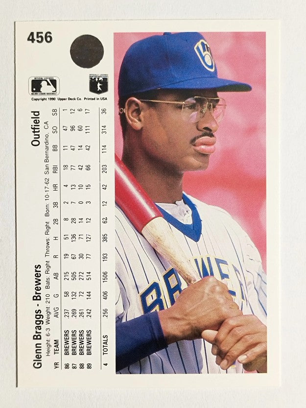 1990 Upper Deck #456 Glenn Braggs