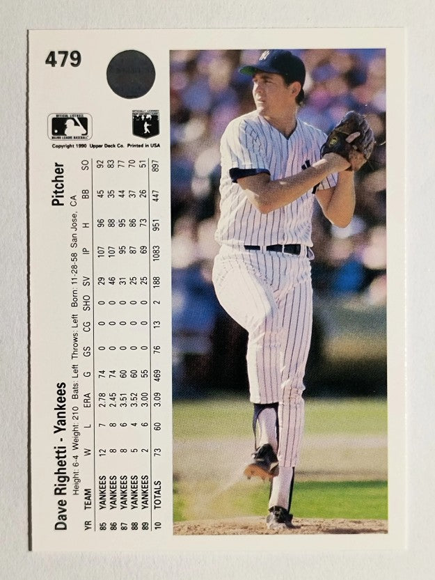 1990 Upper Deck #479 Dave Righetti