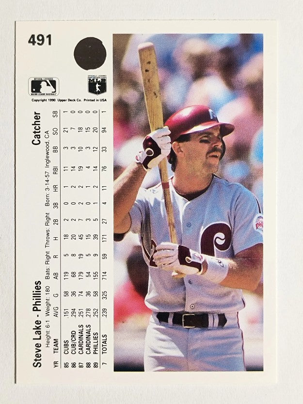 1990 Upper Deck #491 Steve Lake