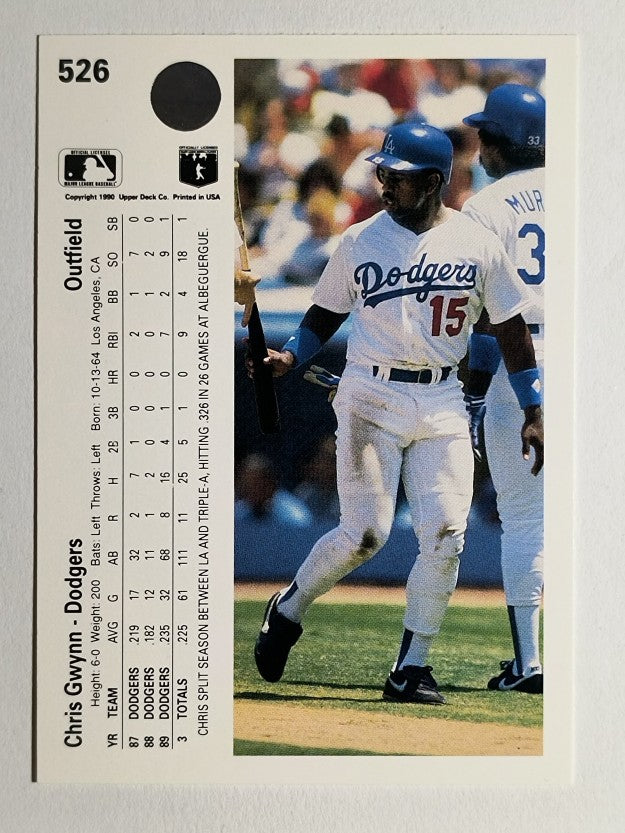 1990 Upper Deck #526 Chris Gwynn