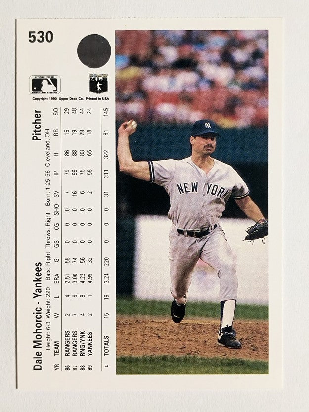 1990 Upper Deck #530 Dale Mohorcic
