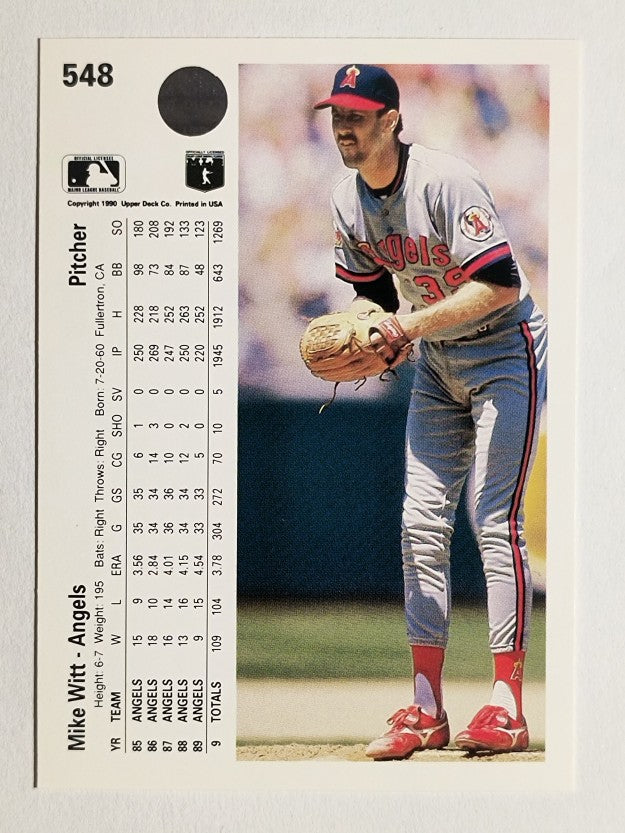 1990 Upper Deck #548 Mike Witt
