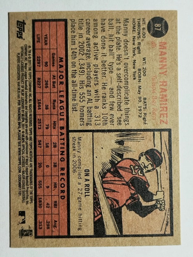2011 Topps Heritage #87 Manny Ramirez