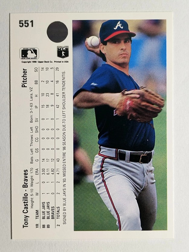 1990 Upper Deck #551 Tony Castillo