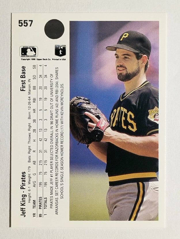 1990 Upper Deck #557 Jeff King