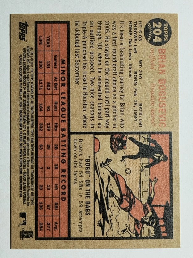 2011 Topps Heritage #204 Brian Bogusevic