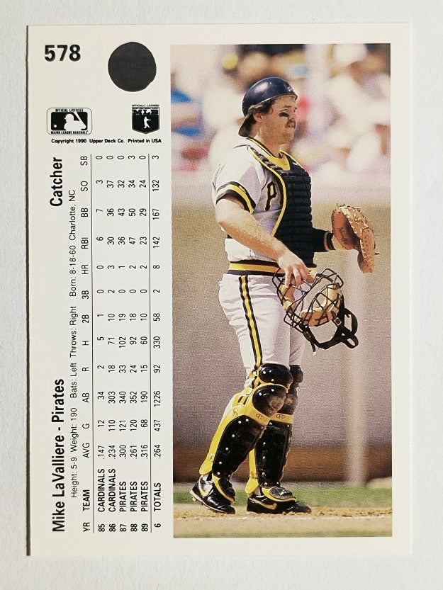 1990 Upper Deck #578 Mike LaValliere