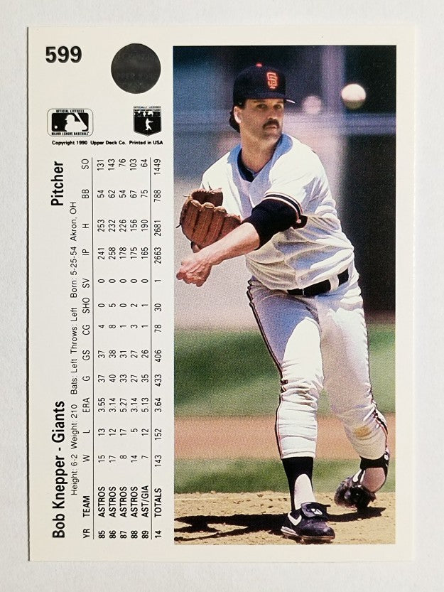 1990 Upper Deck #599 Bob Knepper