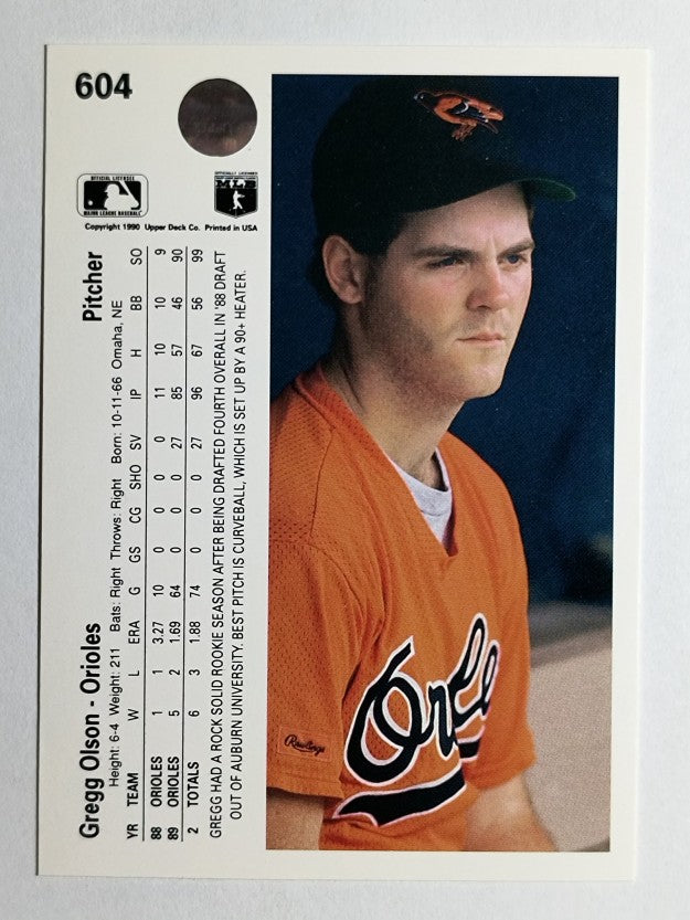 1990 Upper Deck #604 Gregg Olson