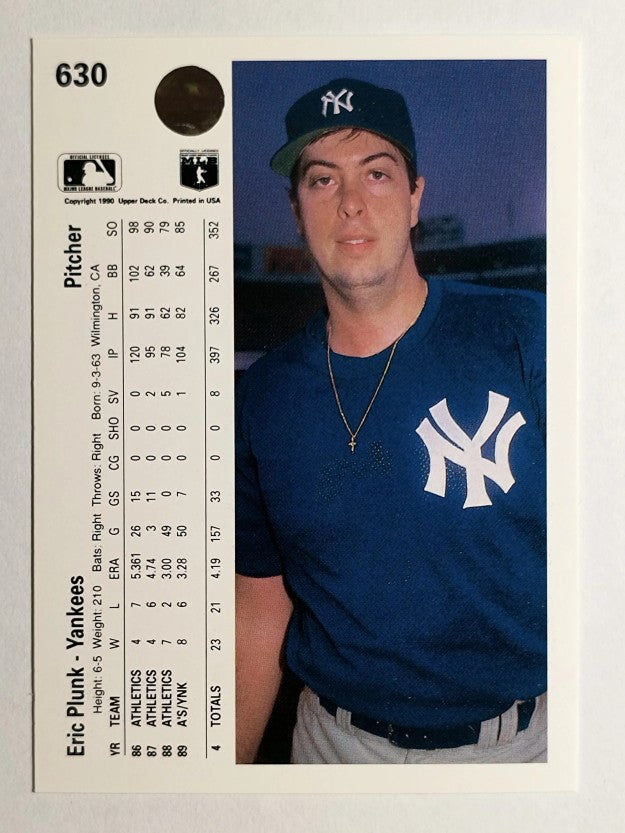 1990 Upper Deck #630 Eric Plunk