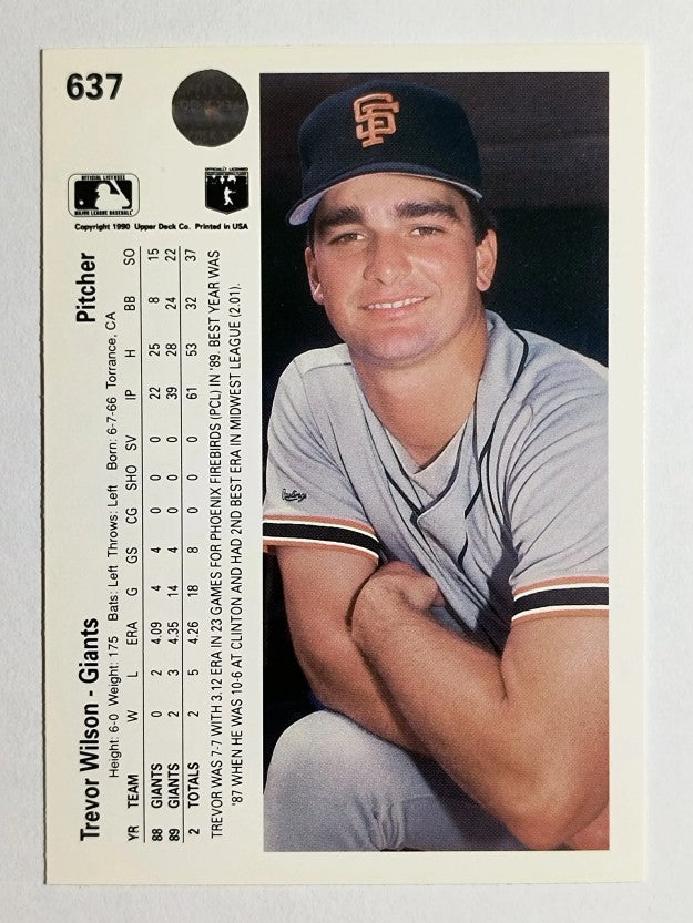 1990 Upper Deck #637 Trevor Wilson